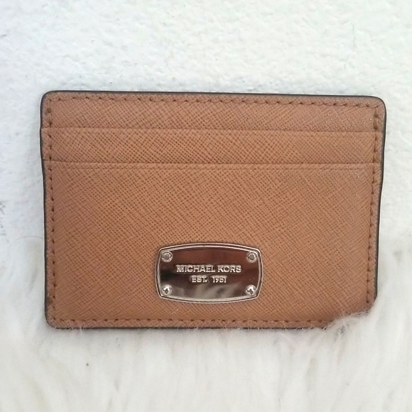 MICHAEL MICHAEL KORS Jet Set Card Holder Saffiano Leather Tan - Picture 2 of 5